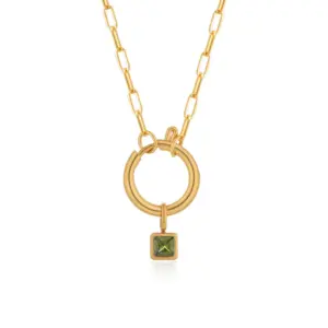 August Olive Green Necklace XS-09-08