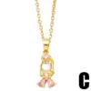 Wholesale Cute Fashion Simple Style Cartoon Character Mermaid Copper Plating Inlay Zircon 18k Gold Plated Necklace