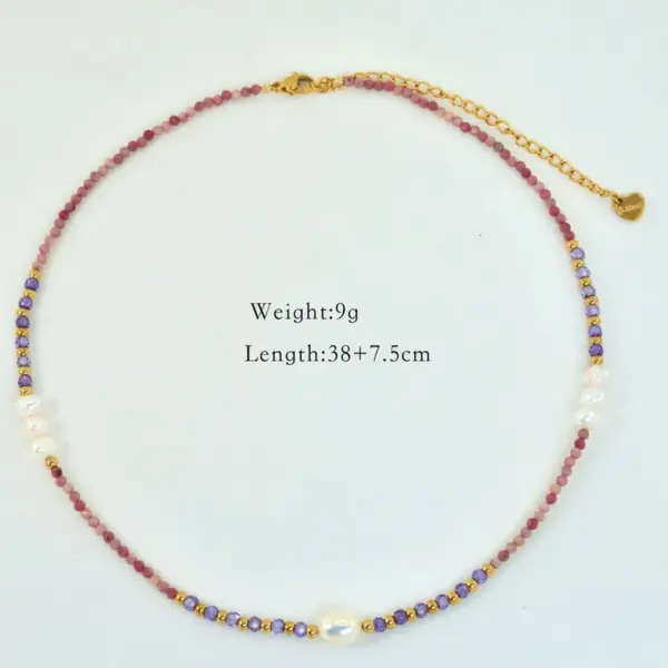 Wholesale Simple Style Moon Natural Stone Titanium Steel 14K Gold Plated Necklace In Bulk