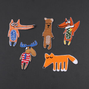 Wholesale Cute little fox animal embroidery patch laser edge full embroidery cartoon animal clothes backpack decorative adhesive cloth sticker