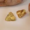 201 Stainless Steel 304 Stainless Steel Triangle Electroplating Stone-Free Imitation Gold Simple Style Plating Gold Ear Studs