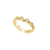 Wholesale PVD Coated 14K Gold Real Gold Plated Solid Color 304 Stainless Steel Fashion Waterproof Non Tarnish Open Ring