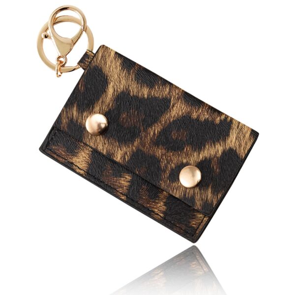 Wholesale Leopard PU Leather Keychain Pendant Women's Coin Purse Card Holder