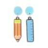Wholesale Cross-border European and American New Graduation Season Teachers' Day Acrylic Earrings Color Pencil Ruler Earrings