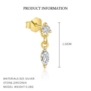 E4824-gold/single oval / 925 silver