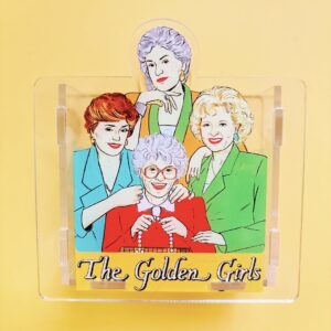 B373-gold girl pen holder