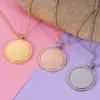 304 Stainless Steel Geometric Customization Laser Engraving PVD Coated 18K Real Gold Plated Simple Style Waterproof Non Tarnish Cable Chain Rose Gold Gold Silver Pendant Necklace