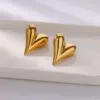 Wholesale Hot-Selling Heart Earrings 18K Gold Plated Stainless Steel Geometric Earrings Jewelry Christmas Gift Accessories For Women