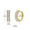 Wholesale 1 Pair Shiny Round Rectangle Plating Inlay Copper Zircon White Gold Plated Gold Plated Earrings