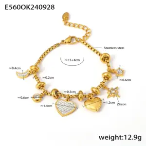 E560-Golden Heart Bracelet