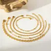 Wholesale Geometric Snowflake Pressed Chain 18K Gold Plated Stainless Steel Simple Commuter Daily Hand Bracelet Elegant Casual Style