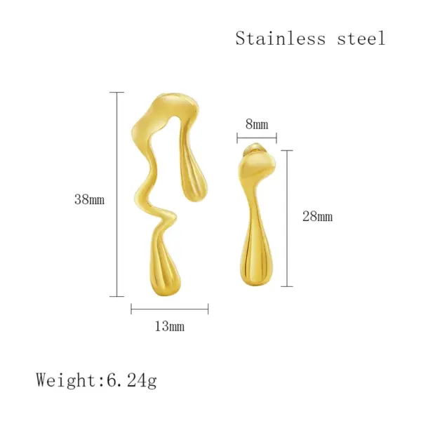 Wholesale PVD Coated Real Gold Plated 18K Gold Water Droplets 304 Stainless Steel Elegant Simple Style Waterproof Non Tarnish Drop Earrings