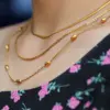 Wholesale Ion Plating (IP) Geometric 304 Stainless Steel Hip-Hop Streetwear Waterproof Non Tarnish 304 Stainless Steel Three Layer Necklace