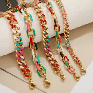 Wholesale Classic Style Geometric 304 Stainless Steel Cuban Link Chain Curb Chain Paperclip Chain Chain Bracelet In Bulk