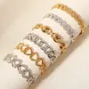 Wholesale Modern Style Geometric Plant 304 Stainless Steel 18K Gold Plated Bangle In Bulk