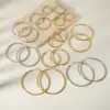 Wholesale PVD Coated Real Gold Plated 18K Gold Solid Color 304 Stainless Steel Simple Style Waterproof Non Tarnish Hoop Earrings