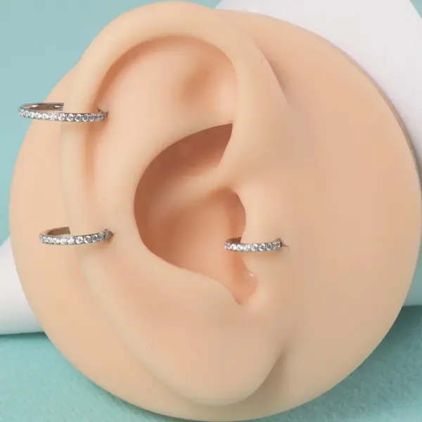 Wholesale 1 Piece Nose Rings & Studs Simple Style Round G23 Titanium Zircon Inlay Zircon Nose Pin