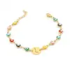 Wholesale Fashion Letter Eye 304 Stainless Steel 18K Gold Plated Stainless Steel Bracelets In Bulk