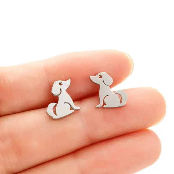 Wholesale PVD Coated 18K Gold Real Gold Plated Animal 304 Stainless Steel Cute Sweet Korean Style Waterproof Non Tarnish Ear Studs