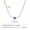 Wholesale PVD Coated Real Gold Plated Devil'S Eye Stainless Steel Vacation Streetwear Waterproof Non Tarnish 304 Stainless Steel Pendant Necklace