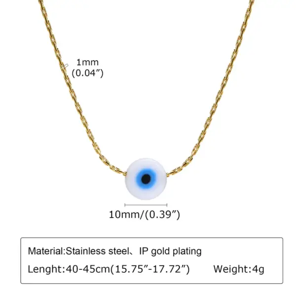 Wholesale PVD Coated Real Gold Plated Devil'S Eye Stainless Steel Vacation Streetwear Waterproof Non Tarnish 304 Stainless Steel Pendant Necklace