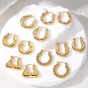 Wholesale 1 Pair Vintage Style Simple Style Classic Style Geometric 201 Stainless Steel Earrings