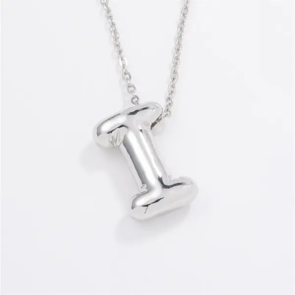 Wholesale 304 Stainless Steel Copper Rhodium Plated Hip-Hop Modern Style Classic Style Plating Letter Pendant Necklace
