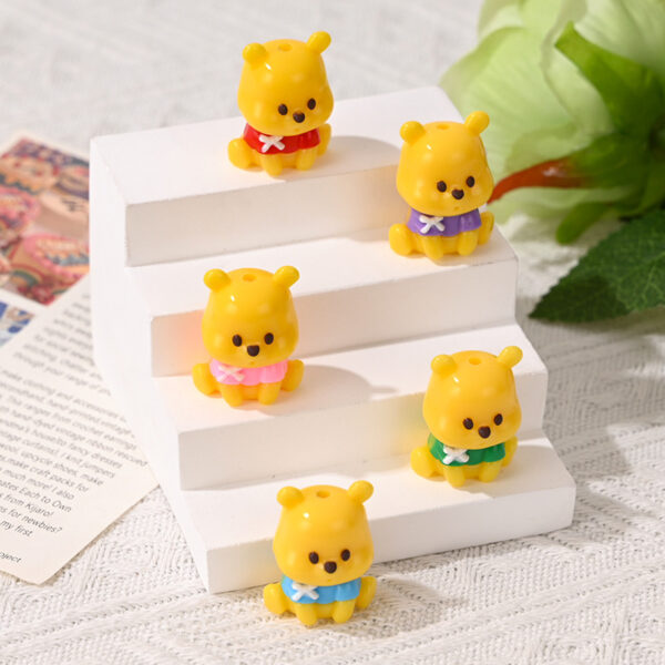 Wholesale Rubber Beads Bear Straight Hole Loose Beads Cartoon Beads OLY Exclusive