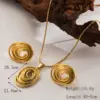 Wholesale Jewelry IG Style Simple Style Round Solid Color 304 Stainless Steel 18K Gold Plated Hollow Out Jewelry Set