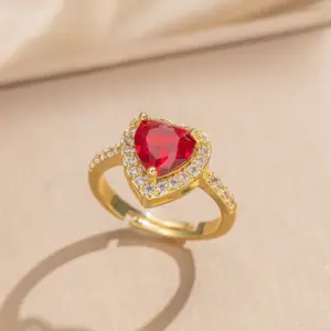 8852 Ruby Love Heart-Shaped Ring
