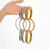 Wholesale PVD Coated 18K Gold Real Gold Plated Solid Color 304 Stainless Steel Simple Style Waterproof Non Tarnish 304 Stainless Steel Bangle