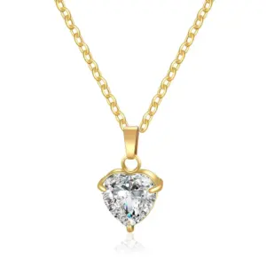 Golden White Heart Shape / Necklace
