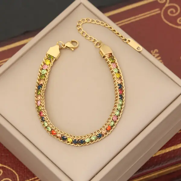 PVD Coated 18K Gold Real Gold Plated Solid Color Stainless Steel IG Style Simple Style Commute Waterproof Non Tarnish 304 Stainless Steel Bracelets