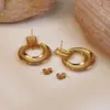 1 Pair Elegant Streetwear Circle 304 Stainless Steel Imitation Gold Electroplating Ear Studs