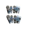 Wholesale Handmade Wear Armor Heavy Industry Blue Leaf Evening Nail Art Flash Luxury Rose Small Spice Girl Nail Art