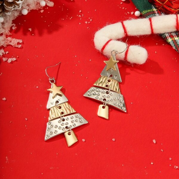 oly-38c3da6fa5e61b0b1aaa1bcc66cb9057 Wholesale Two tone Christmas tree earrings