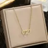 201 Stainless Steel 304 Stainless Steel Heart Shape Ion Plating (IP) Stone-Free 18K Gold Plated Simple Style Waterproof Non Tarnish Regular Chain Silver Pendant Necklace
