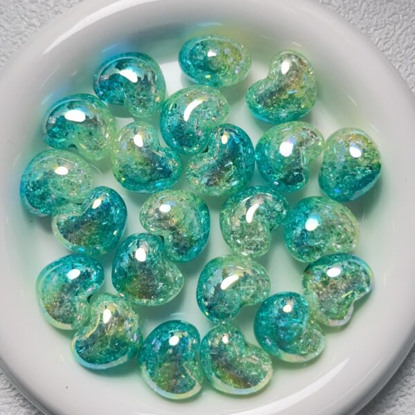 Wholesale Acrylic high goods uv color plated two-color gradient burst flower large hole love beads diy mobile phone chain material accessories