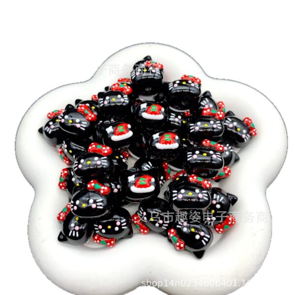 Wholesale Christmas cartoon cat beaded necklace