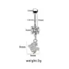 Wholesale 1 Piece 316L Stainless Steel Alloy Resin Rhinestones Glass Belly Rings Star Moon Heart Shape Waterproof Non Tarnish Surgical Steel White Gold Plated Women's