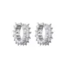 Wholesale Micro-inlaid Zircon Ear Clip Square Diamond Earrings Copper Plated 18k Gold Jewelry