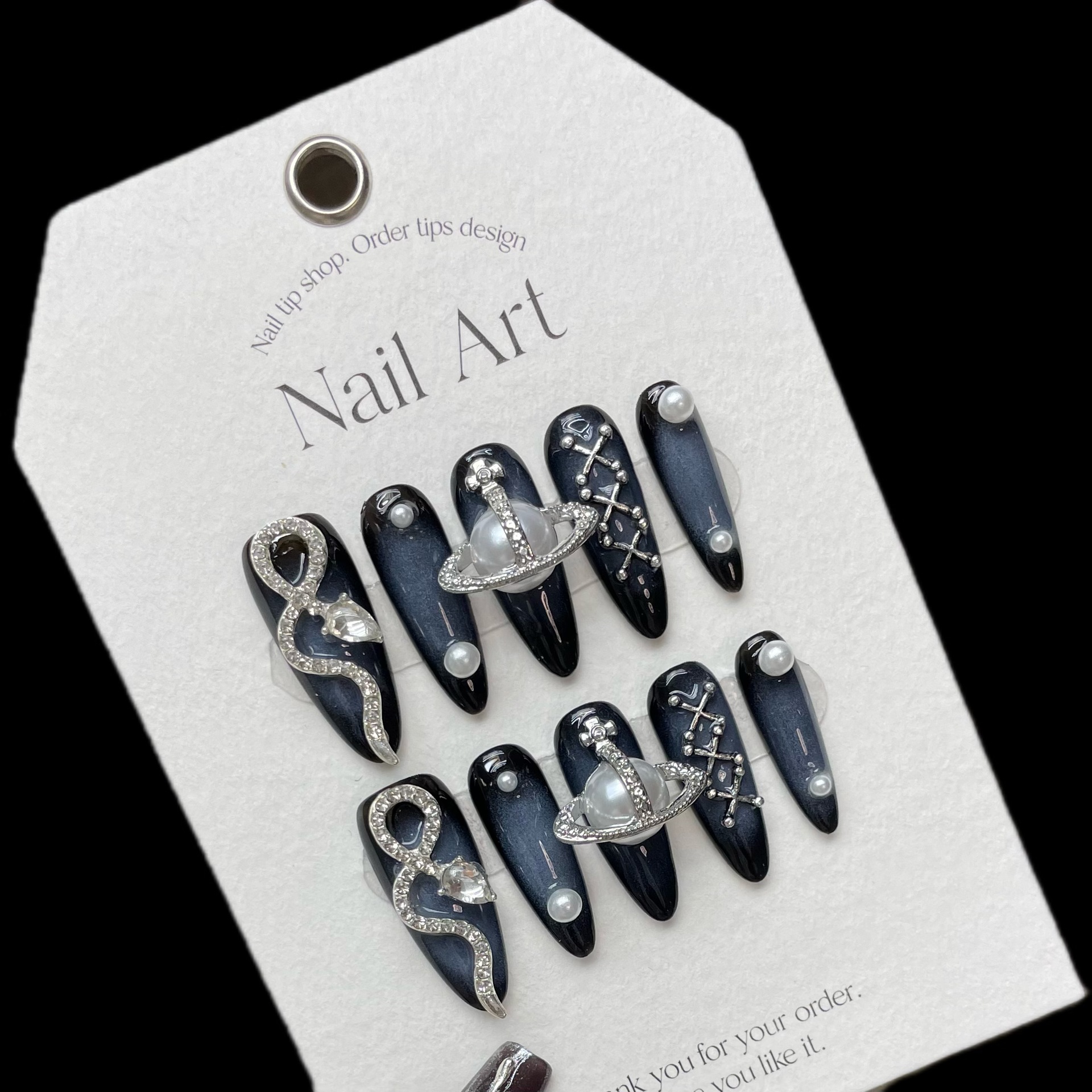 Wholesale [Foreign Trade style] Hand-worn Queen Mother Snake metal hot girl long nail patch European and American cyberpunk