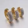 Wholesale Simple Style Circle Copper Zircon 18K Gold Plated Earrings