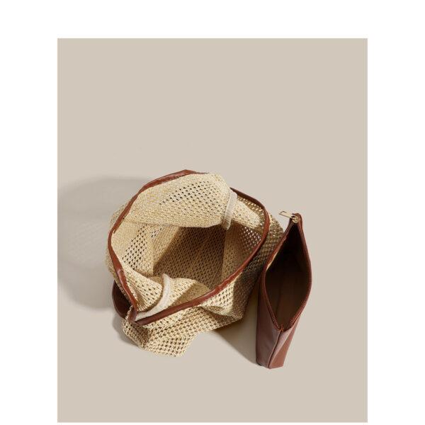 Wholesale New Ins Vintage Straw Tote Bag Shoulder Bag Women's Casual Large Capacity Summer Holiday Beach Bag