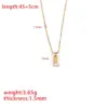 Wholesale 304 Stainless Steel Rectangle Ion Plating (IP) 18K Real Gold Plated Simple Style Waterproof Non Tarnish Box Chain Rose Gold Gold Silver Pendant Necklace