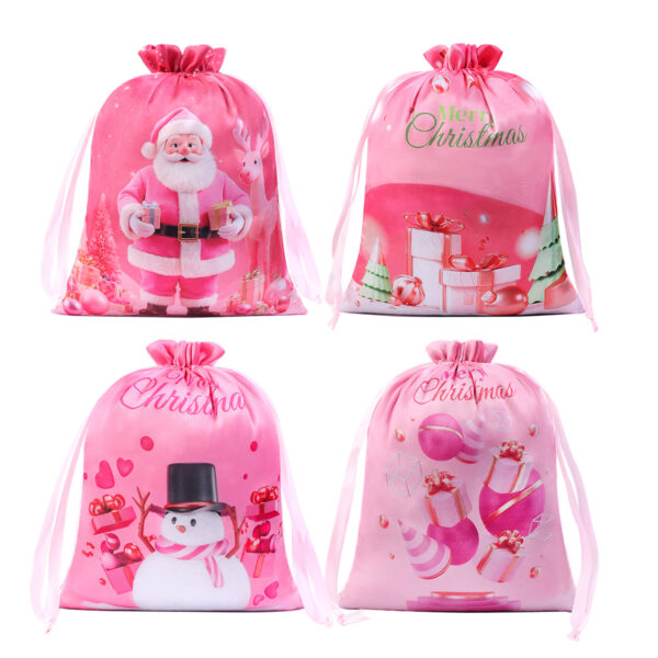 Wholesale Satin drawstring bag Christmas candy gift bag