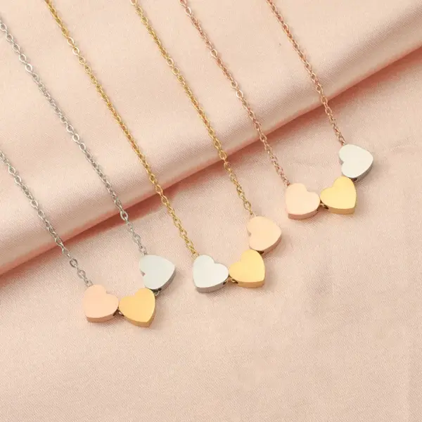 PVD Coated 18K Gold Real Plated Customization Laser Engraving Heart Shape Stainless Steel Original Design Waterproof Non Tarnish 304 Pendant Necklace