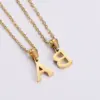 PVD Coated 18K Gold Plated Letter 304 Stainless Steel Simple Style Waterproof Non Tarnish Pendant Necklace