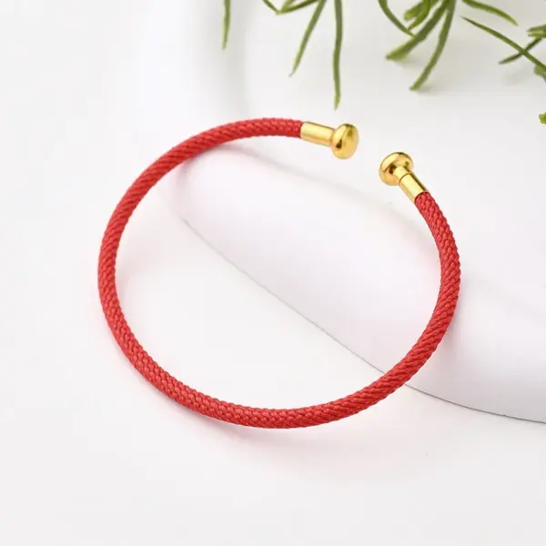 oly-38ed8d902d9048dfa55df8249ba45f04 Wholesale Nylon Copper 18K Gold Plated Handmade Plating Multicolor Simple Solid Color Adjustable Bracelet