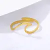 Wholesale European And American Fashion Simple Spray Wave Geometric Opening Ring